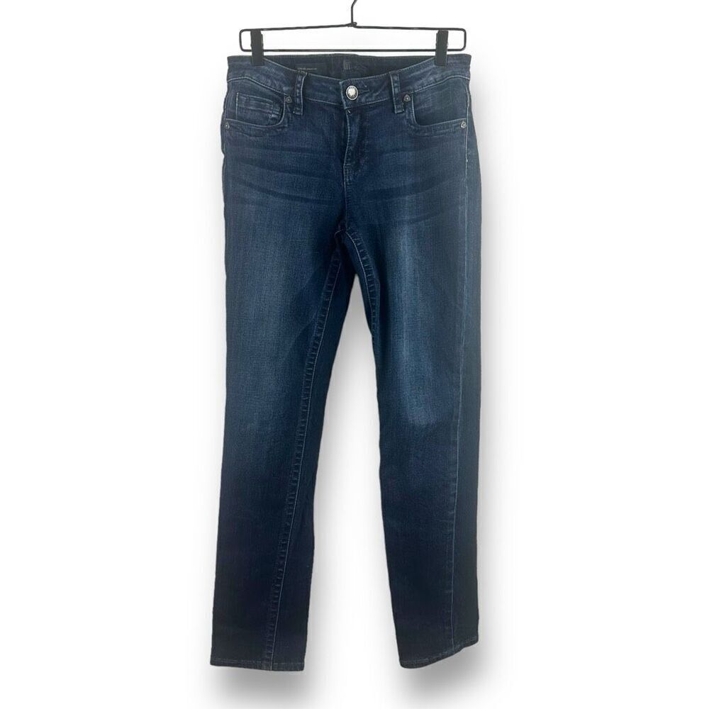 Kut From The Kloth Women's 6 Stevie Straight Leg Jeans Dark Wash Cotton‎ Denim